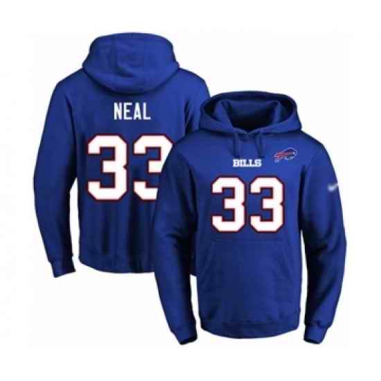 Football Mens Buffalo Bills 33 Siran Neal Royal Blue Name Number Pullover Hoodie
